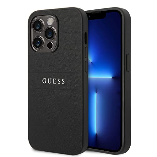 GUESS GUHCP14XPSASBBK Hülle für iPhone 14 Pro Max 6,7" Schwarz Saffiano Strap von GUESS