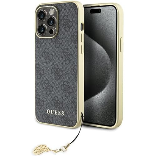 GUESS GUHCP15XGF4GGR Hülle für iPhone 15 Pro Max 6.7" grau hardcase 4G Charms Collection von GUESS