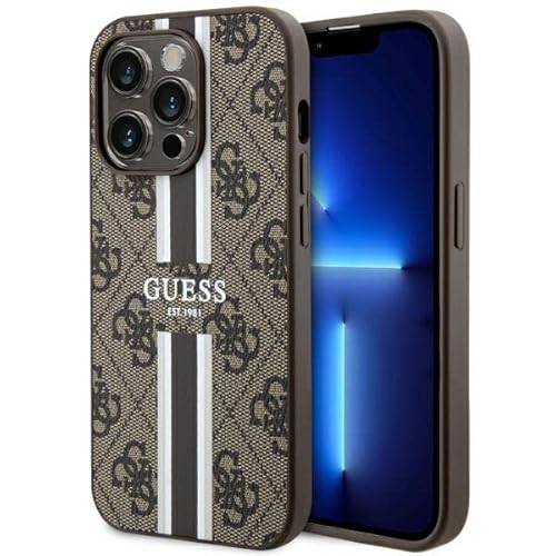 GUESS GUHMP14LP4RPSW Hülle für iPhone 14 Pro 6.1" braun hardcase 4G Printed Stripes von GUESS