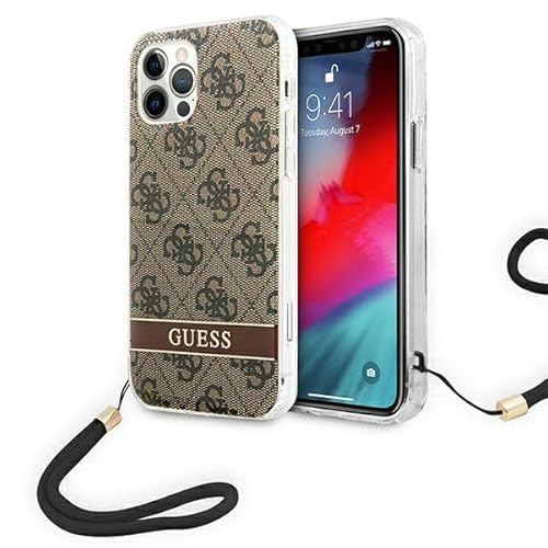 Guess GUOHCP12MH4STW Hülle für iPhone 12/12 Pro braun hardcase 4G Print Strap Guess GUOHCP12MH4STW Hülle für iPhone 12/12 Pro braun hardcase 4G Print Strap von Guess