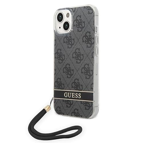 GUESS GUOHCP14MH4STK Hülle für iPhone 14 Plus 6,7" schwarz/Black hardcase 4G Print Strap von GUESS