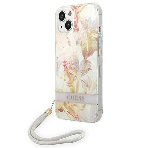 Guess GUOHCP14MHFLSU Hülle für iPhone 14 Plus 6,7" violett/Purple hardcase Flower Strap Guess GUOHCP14MHFLSU Hülle für iPhone 14 Plus 6,7" violett/Purple hardcase Flower Strap von GUESS