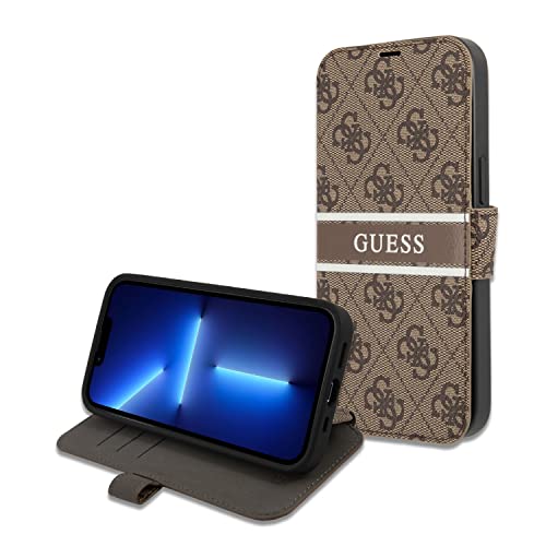 Guess Book Case 4G Stripe Hülle für iPhone 13 Pro, GUBKP13L4GDBR, Braun von GUESS