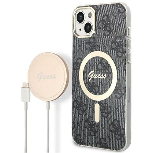 Guess Bündeln GUBPP14MH4EACSK Hülle und Ladegerät iPhone 14 Plus 6,7" Schwarz Hard case 4G Print von GUESS