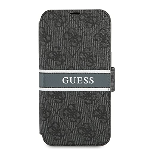 Guess GUBKP13S4GDGR Book Case 4G Stripe Hülle für iPhone 13 Mini, Grau von GUESS