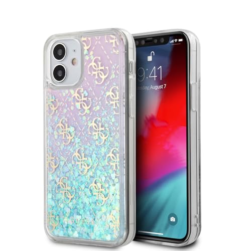 Guess GUHCP12SLG4GGBLPI Gradient Liquid Glitter 4G Hülle für iPhone 12 Mini 5,4" rosa von GUESS