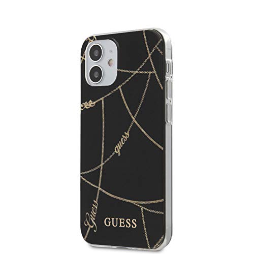 Guess GUHCP12SPCUCHBK Gold Chain Collection Hülle für iPhone 12 Mini 5,4" Schwarz hardcase von GUESS