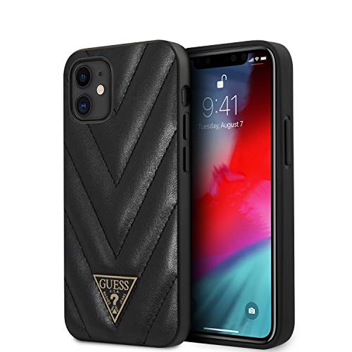 Guess GUHCP12SPUVQTMLBK V-Quilted Collection Hülle für iPhone 12 Mini 5,4" schwarz von Guess