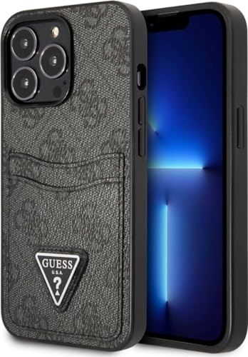 Guess GUHCP13LP4TPK Hülle für iPhone 13 Pro / 13 6,1" schwarz/Black hardcase 4G Triangle Logo Cardslot von CG MOBILE