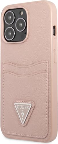 Guess GUHCP13LPSATPP Hülle für iPhone 13 Pro / 13 6,1" rosa hardcase SaffianoTriangle Logo Cardslot von GUESS