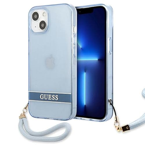 Guess GUHCP13SHTSGSB Hülle für iPhone 13 Mini 5,4" blau hardcase Translucent Stap von CG MOBILE