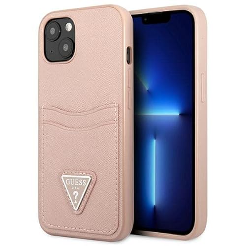 Guess GUHCP13SPSATPP Hülle für iPhone 13 Mini 5,4" rosa hardcase SaffianoTriangle Logo Cardslot Guess GUHCP13SPSATPP Hülle für iPhone 13 Mini 5,4" rosa hardcase SaffianoTriangle Logo Cardslot von GUESS