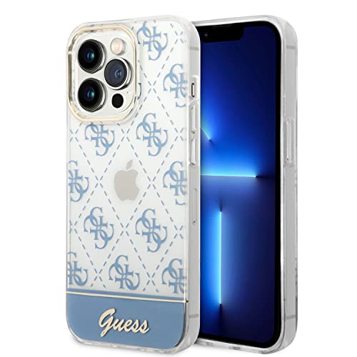 Guess GUHCP14LHG4MHB hülle für iPhone 14 Pro 6,1" blau/Blue hardcase 4G Pattern Script von GUESS