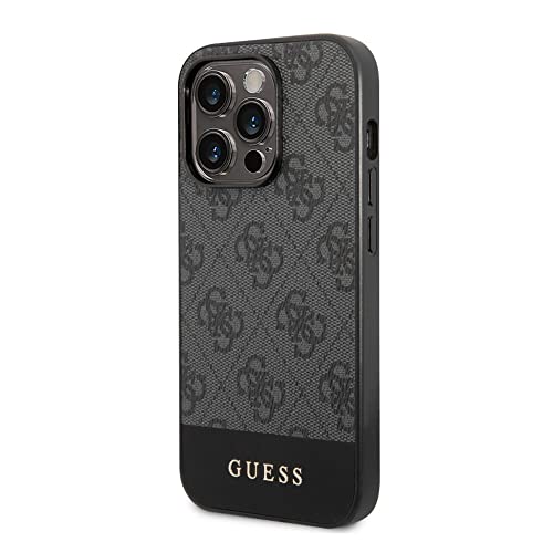 Guess GUHCP14XG4GLGR hülle für iPhone 14 Pro Max 6,7'' grau/Grey Hard case 4G Stripe Collection, schwarz von CG MOBILE