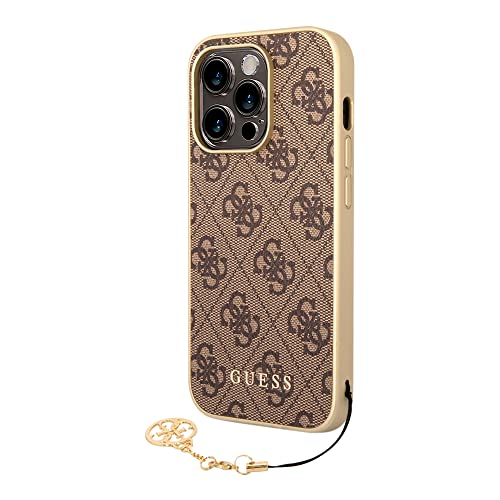 Guess GUHCP14XGF4GBR hülle für iPhone 14 Pro Max 6,7" braun/Brown hardcase 4G Charms Collection von GUESS
