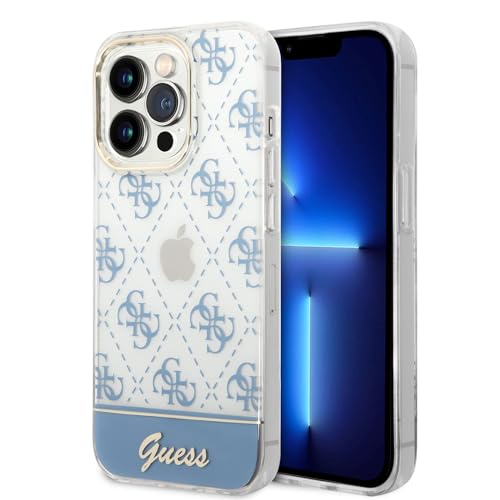 Guess GUHCP14XHG4MHB hülle für iPhone 14 Pro Max 6, 7'' blau-Blue hardcase 4G Pattern Script, schwarz von GUESS