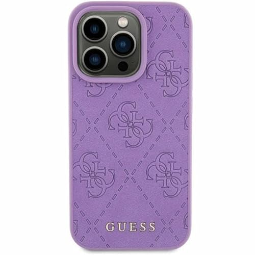 Guess GUHCP15SP4EPMU Hülle für iPhone 15 6.1" lila hardcase Leather 4G Stamped von GUESS