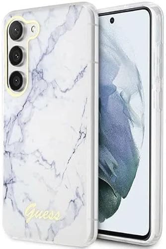 Guess GUHCS23SPCUMAH Hülle für S23 S911 Weiss hardcase Marble von GUESS