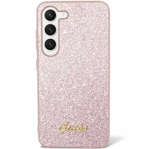 Guess GUHCS24MHGGSHP Hülle für S24+ S926 Rosa hardcase Glitter Script von GUESS