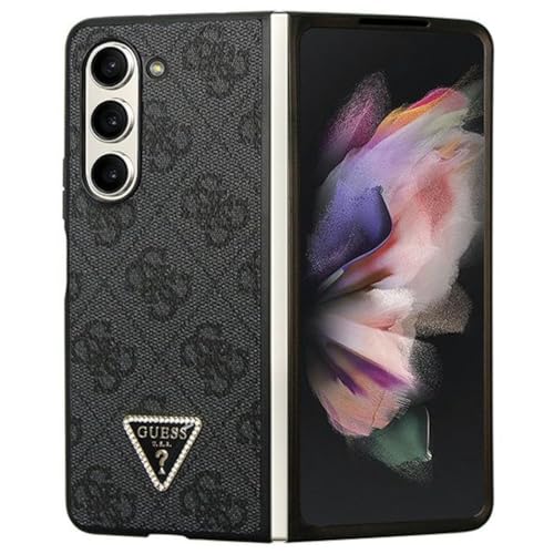 Guess GUHCZFD5P4TDPK F946 Hülle für Z Fold5 Schwarz hardcase Leather 4G Diamond Triangle von GUESS