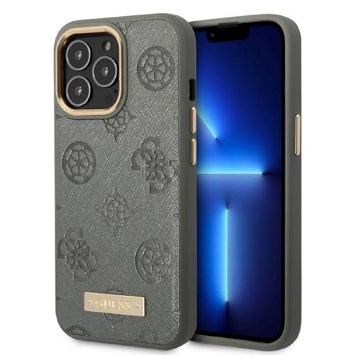 Guess GUHMP13LSAPSTG Hülle für iPhone 13 Pro / 13 6,1" grau hardcase Peony Logo Plate von Guess