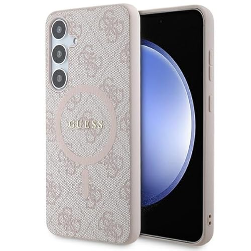 Guess GUHMS24MG4GFRP Hülle für S24+ S926 Rosa hardcase 4G Collection Leather Metal Logo von GUESS