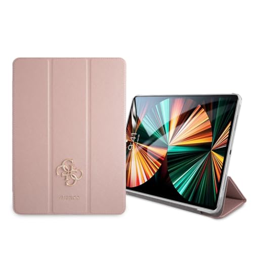Guess GUIC12PUSASPI Buchcover für iPad 12,9" 2021 Rosa Saffiano Collection von GUESS