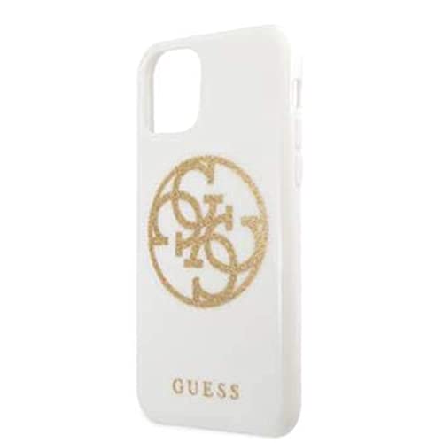 Guess Hülle Glitter 4G Circle Logo Serie für iPhone 11 Pro Max, weiß GUHCP12L3D4GTR von GUESS