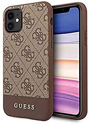 Guess Hülle Glitter 4G Stripe Collection für iPhone 11, braun von GUESS