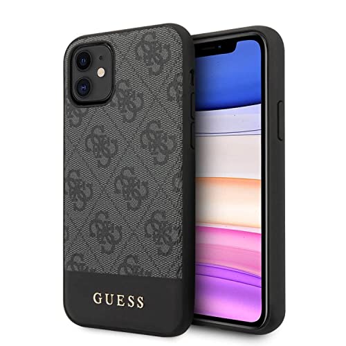 Guess Hülle Glitter 4G Stripe Collection für iPhone 11, grau, GUHCN61G4GLGR von GUESS