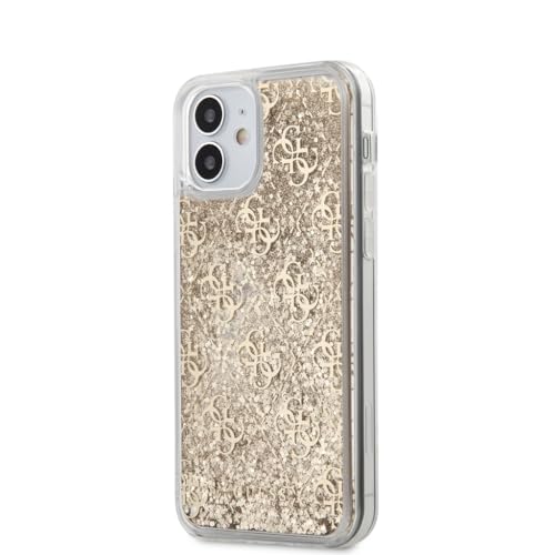 Guess - Liquid Glitter Case 4G Pattern - Gold iPhone 12 Mini von GUESS