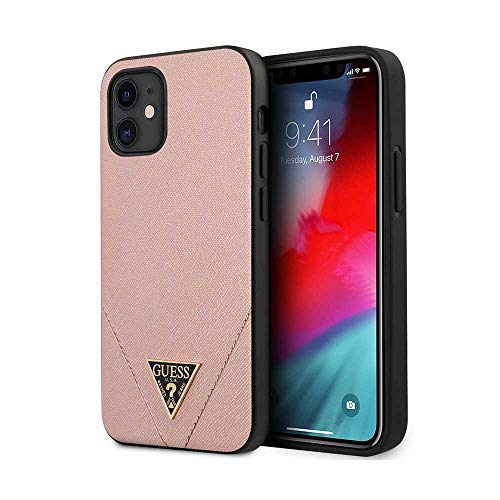 Guess Schutzhülle Kollektion Saffiano Vertikal Stitch kompatibel mit iPhone 12 Mini, GUHCP12SVSATMLPI, schwarz Guess Schutzhülle Kollektion Saffiano Vertikal Stitch kompatibel mit iPhone 12 Mini, GUHCP12SVSATMLPI, schwarz von GUESS