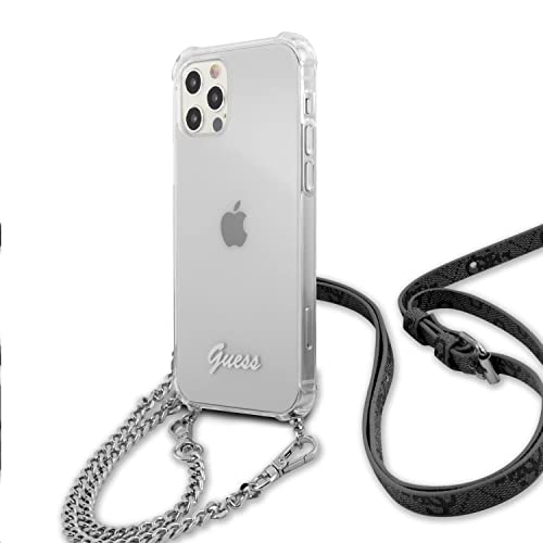 Guess Schutzhülle mit Kette Silber 4G Chain and Script für iPhone 12 / iPhone 12 Pro, transparent von GUESS