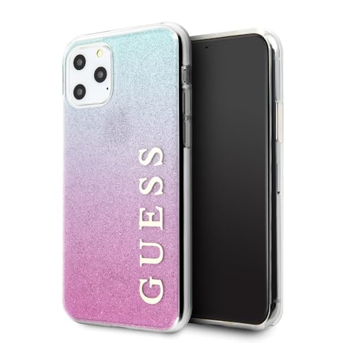 Hülle aus der Glitter Gradient Kollektion für das iPhone 11 Pro Max, rosa blau von Guess