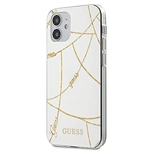 Neu Guess Hard Case Gold Chain für Apple iPhone 12 Mini - weiß von GUESS