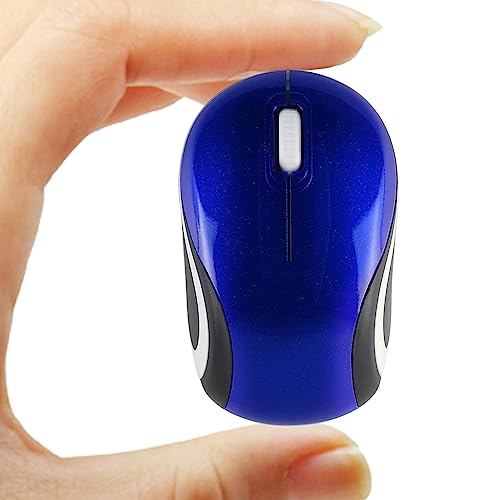 GUGUELEC Kabellose Mini-Maus, blau, 1000 DPI, USB-Empfänger, glatte Oberfläche, leicht zu tragen von GUGUELEC