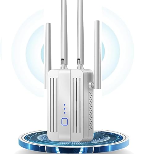 GUHUASHI WLAN Verstärker 1200Mbit/s WLAN Repeater,Dualband 5GHz & 2.4GHz WiFi Repeater mit WPS | 1200 Mbit/s | Mit LAN/WAN Port| Einfache Einrichtung | Kompatibel Allen WLAN Geräten GUHUASHI WLAN Verstärker 1200Mbit/s WLAN Repeater,Dualband 5GHz & 2.4GHz WiFi Repeater mit WPS | 1200 Mbit/s | Mit LAN/WAN Port| Einfache Einrichtung | Kompatibel Allen WLAN Geräten von GUHUASHI