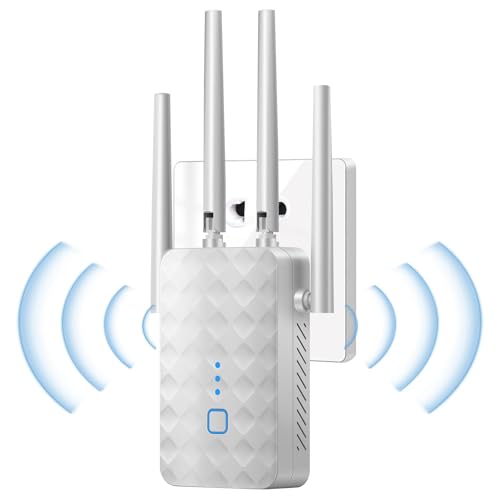 GUHUASHI WLAN Verstärker 1200Mbit/s WLAN Repeater,Dualband 5GHz & 2.4GHz WiFi Repeater mit WPS | 1200 Mbit/s | Mit LAN/WAN Port| Einfache Einrichtung | Kompatibel Allen WLAN Geräten Test 005 von GUHUASHI
