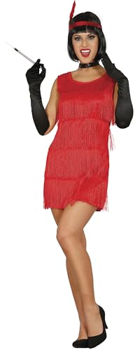 rotes Charleston Kleid Karneval 20er Jahre Motto Party Kostüm Fransen Damen Gr.M - L, GröÃŸe:L von GUIRCA