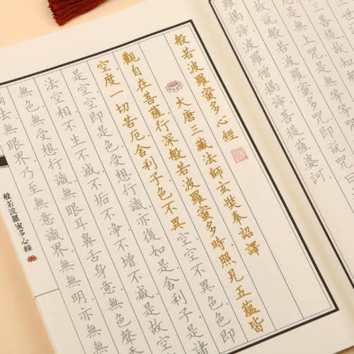 GUIREPTY Chinesische Beschreibung, Herz Sutra Schrift Hand kopieren buddhistische Schriften Kalligraphie Stift Pinsel Copybook von GUIREPTY