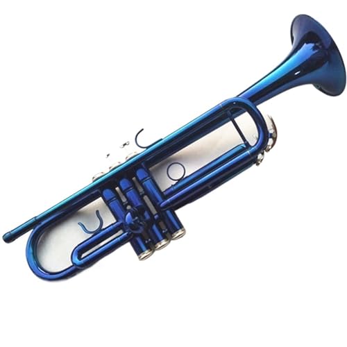 Trompete Instrument Rot Blau B Flach Spielen Arbeitssparende Band-Performance(Color:Blue) von GUIXNYUNQ