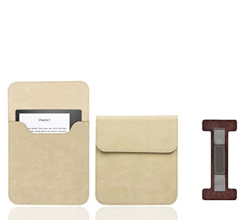 Für Kindle Oasis (10. Generation, Version 2019) (Modellnummer S8IN4O) - Für 7 Zoll Sleeve Tasche - Inklusive Handschlaufe mit Kaffee Litschi Muster - Khaki von GUKSRASO