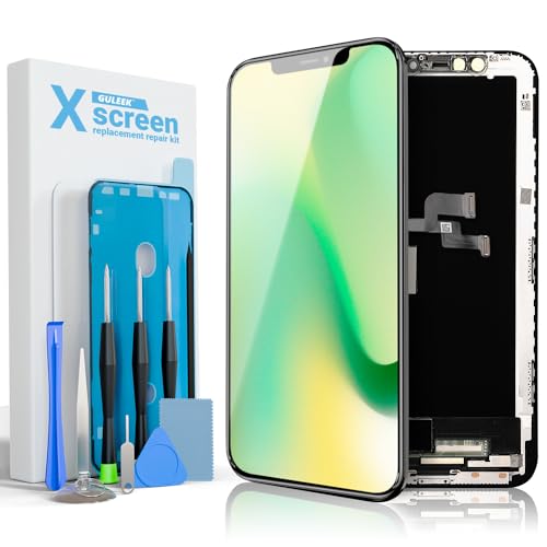GULEEK Display für iPhone X Bildschirm Ersatz 5,8 Zoll LCD Touchscreen 3D Touch Vormontiert Digitizer Rahmen Montage und Reparaturkits von GULEEK