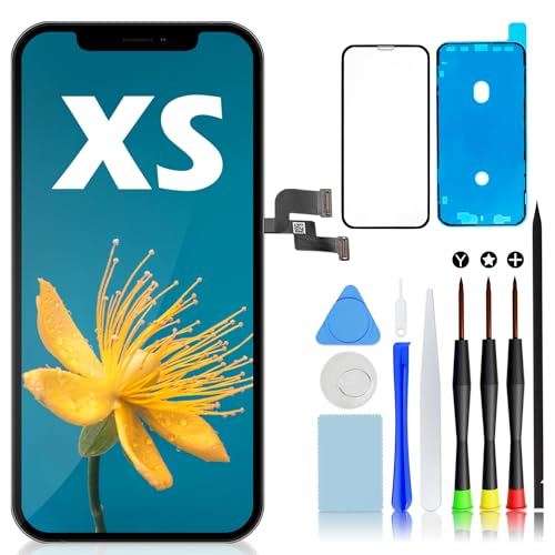 GULEEK Display für iPhone XS Bildschirm Ersatz 5,8 Zoll LCD Touchscreen 3D Touch Vormontiert Digitizer Rahmen Montage und Reparaturkits von GULEEK