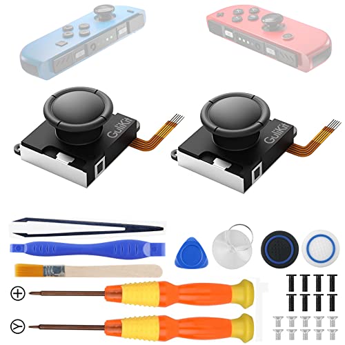 GULIkit Joycon Joystick Hall Effekt Sensor 2 Stück, No Drift Joy Con Controller Joystick für Switch/Switch OLED/Switch Lite, Low-Power Links/Rechts Joystick mit Reparaturwerkzeug von GULIkit