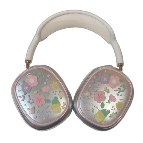 GULVQYF Cute morning glory Schutzhülle für AirPods Max Kopfhörer, transparent, weiche TPU-Haut, kratzfest, transparent, Zubehör, Ultra-Schutzhülle für AirPods Max (Mint) von GULVQYF