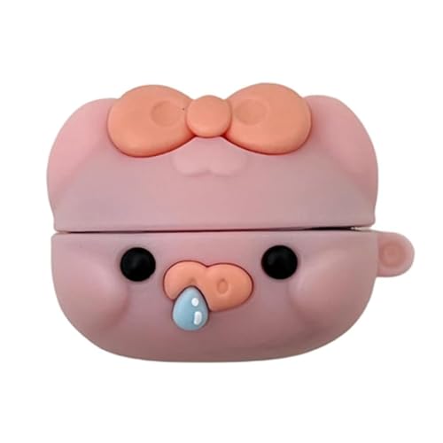 GULVQYF Kompatibel mit Samsung Galaxy Buds FE/Buds 2 Pro/Buds 2/Buds Pro/Buds Live Kopfhörer-Hülle, niedliches 3D-Cartoon-Tier-Design für Kinder, Mädchen, Teenager, Jungen (Schwein) von GULVQYF