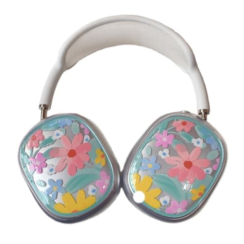 GULVQYF Niedliche schöne Gänseblümchen-Schutzhülle für AirPods Max Kopfhörer, transparent, weiche TPU-Hülle, kratzfest, transparent, Zubehör, Ultra-Schutzhülle für Apple AirPods Max (Rosa) von GULVQYF