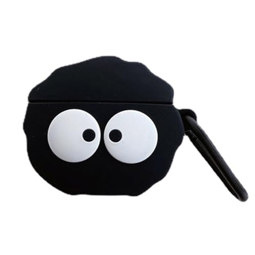 GULVQYF Schutzhülle für Huawei Freebuds SE 2, niedliches Cartoon-Design, weiches Silikon, Kopfhörer-Schutzhülle für Huawei Freebuds SE2 mit Haken (schwarze Kohlekugel) von GULVQYF
