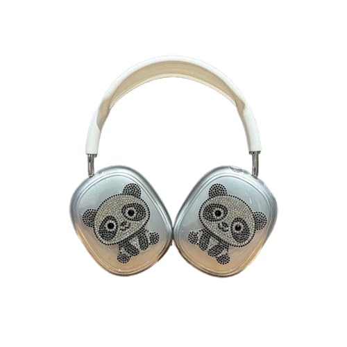GULVQYF Transparente Kopfhörer-Hülle für AirPods Max, kreatives Tier-Design, glitzernd, Panda-Muster, stoßfest, kratzfest, Schutzhülle für Jungen und Mädchen (B) von GULVQYF